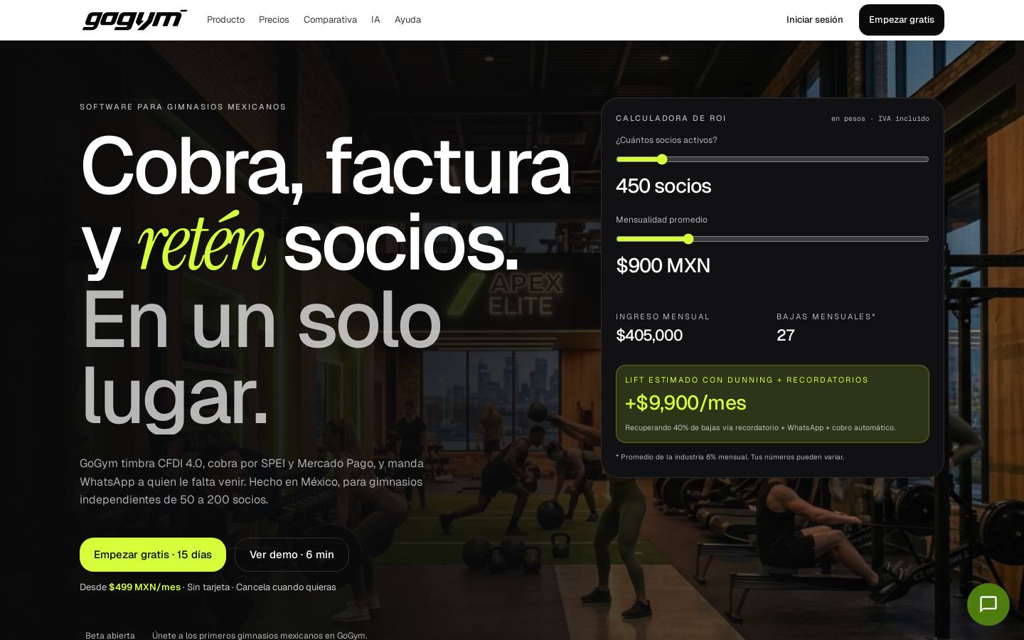 GoGym homepage