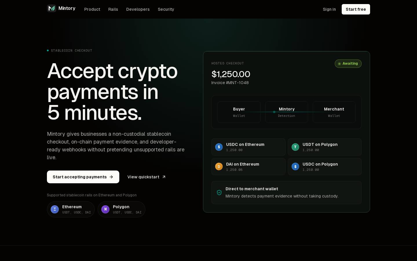 Mintory homepage